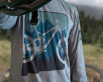 New Mexico Bike T-Shirt, Soft Breathable Poly-cotton Wicking Modern Fit Shirt, Mountain Biking Enthusiast Apparel, Traverse Shirt, Local