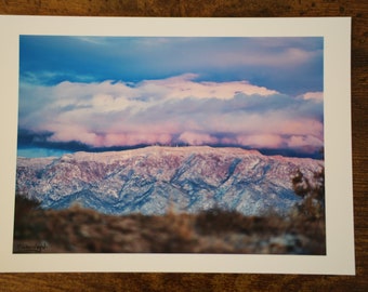 Sandia Mountain Albuquerque Winter Fine Art Print, Archival Photograph, New Mexico Mountains Picture, Local Traverse Photography