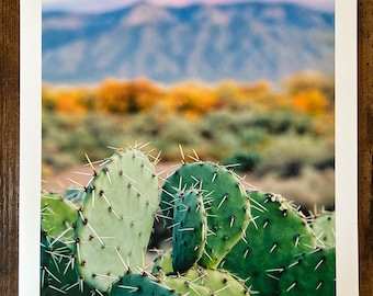 Sandia Fall Sunset: Sandia Mountians, Albuquerque, New Mexico Landscape Wall Decor, Autumn Miked Media Photography,