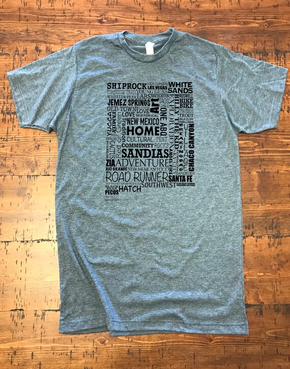 New Mexico T-Shirt, Soft Cozy Breathable Polycotton Blend Modern Fit T-Shirt, New Mexico Descriptive Word, Shop Small Local Business
