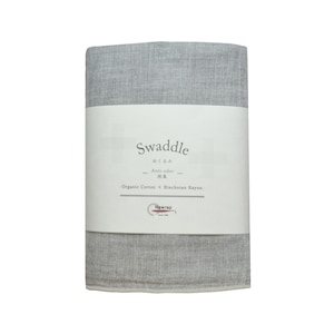 Nawrap Binchotan-Infused Organic Cotton Swaddle, Charcoal Gray and Ivory