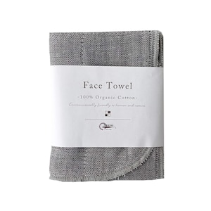 Nawrap Organic Binchotan Face Towel, Gray/Ivory