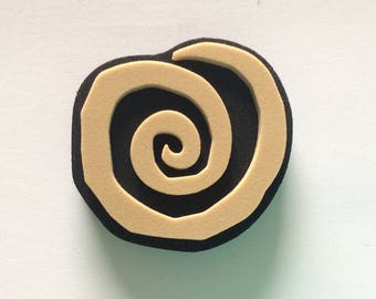 Large FOAM SPIRAL STAMP / wall decor / fabric / pottery / ceramic / diy / card stamp