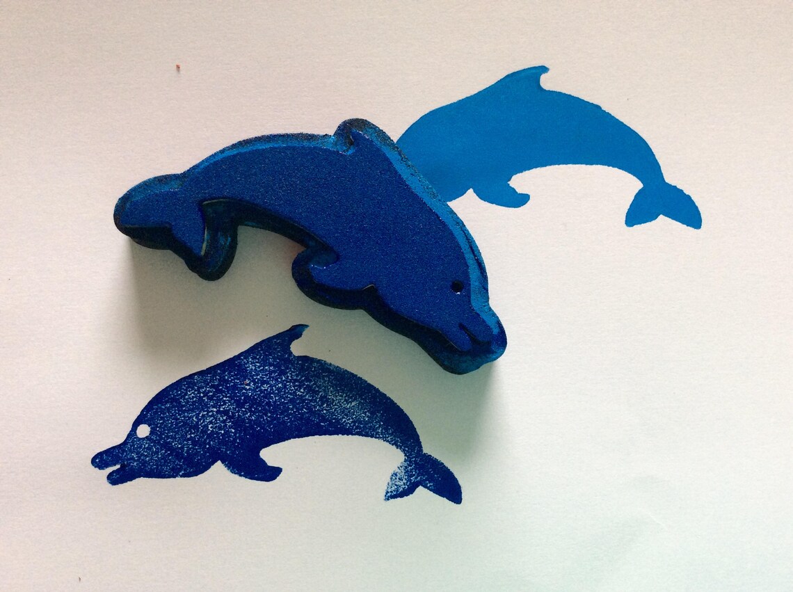 Large FOAM DOLPHIN STAMP / wall decor / fabric / pottery / Etsy