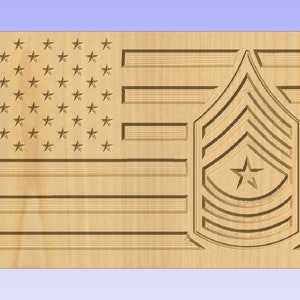 Small American Flag SVG with SGM Rank Insignia | Sergeant Major Military Vector Cut File | Patriotic SVG for Cricut, Silhouette
