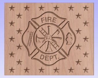 Firefighter Maltese Cross US Flag CNC Carving File (Digital Download)