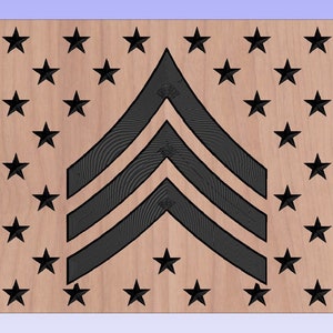 Archivo SVG de la bandera de la Unión del Sargento E-5 del Ejército / Archivo de corte de la bandera estadounidense de rango SGT del Ejército de EE. UU. / Diseño de silueta militar de Cricut / Descarga instantánea