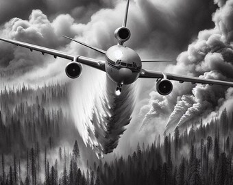 Avion-citerne DC-10 PNG : conception de gravure laser de lutte contre l'incendie (téléchargement numérique)