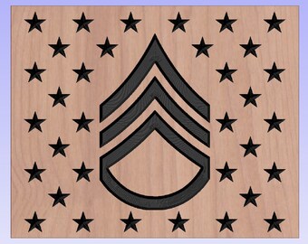 Army E-6 (SSG) Union SVG and DXF file