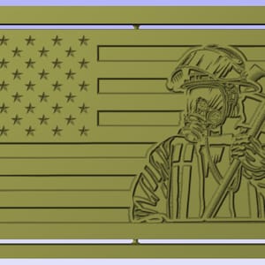 Firefighter Flag Engraving Vector File (SVG, DXF)
