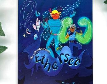 The Adventure Zone – Ethersea | TAZ fan art print | cute D&D fantasy TTRPG illustration