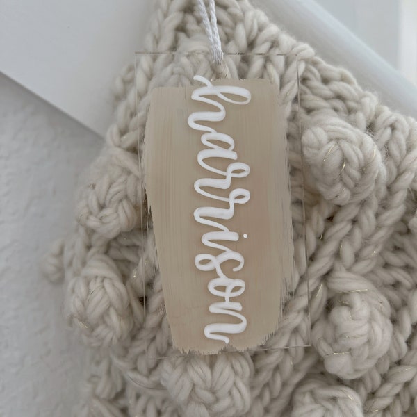 Stocking Tags Custom | Family Stockings | Acrylic Tags | Gift Tags | Christmas Gifts | Present Tags
