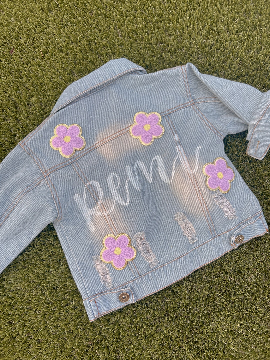 Custom Toddler Jean Jacket Custom Kids Apparel Handlettered Jacket Kids