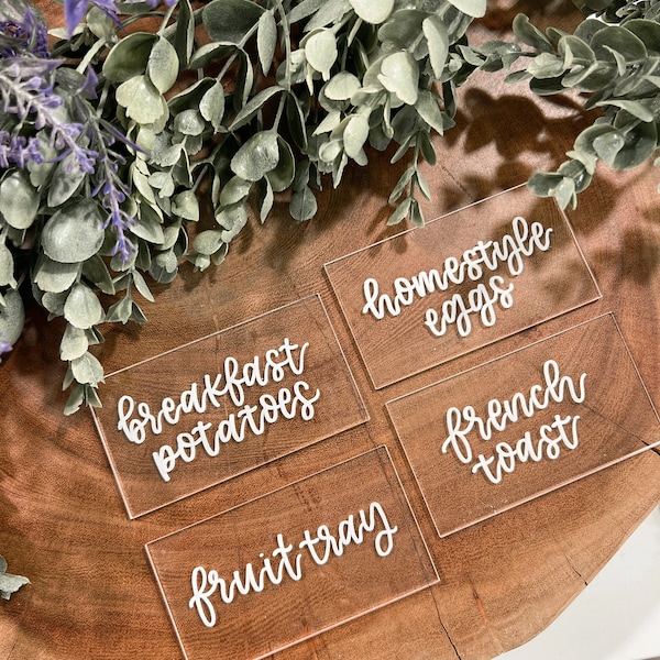 Dessert Labels | Food Table | Dessert Bar | Party Ideas | Event | Wedding | Party Planning | Parties | Acrylic | Customized | Food Bar