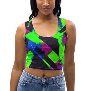 Neon Fracture 2 (Rave Crop Top, Rave Crop Shirt, Festival Outfit)