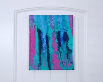 Abstract Teal Fluid Art | Wall Decor | Original Painting