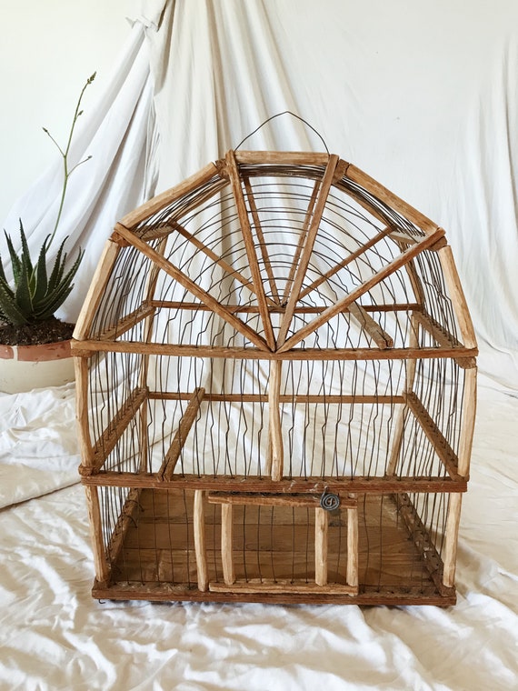 Raw Wooden Wire Decorative Bird House Etsy