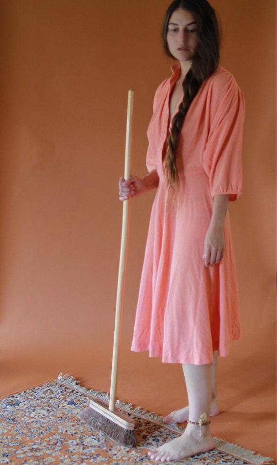 Terry Cloth Salmon Dress | Casual Spring Easter Dr