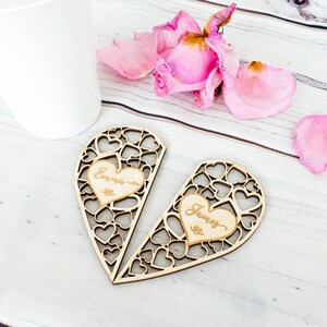 Personalized Heart coasters, custom wood coaster set, wedding coaster set, anniversary gift