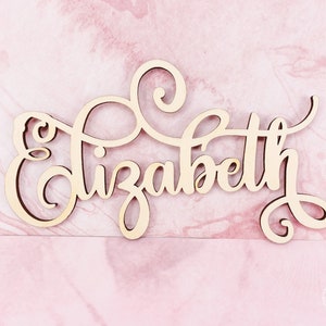 Custom Wood Word Sign, Medium Personalized wood word cutout, Wooden Name, Cursive Word, Room Decoration