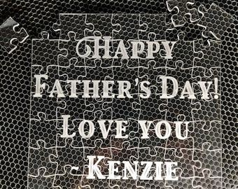 Personalized Clear Jigsaw Puzzles, Custom Acrylic Puzzle for adults, Father's Day Impossible puzzle