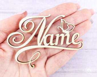 Custom Wood Word Sign, Small Personalized wood word cutout, Wooden Name
