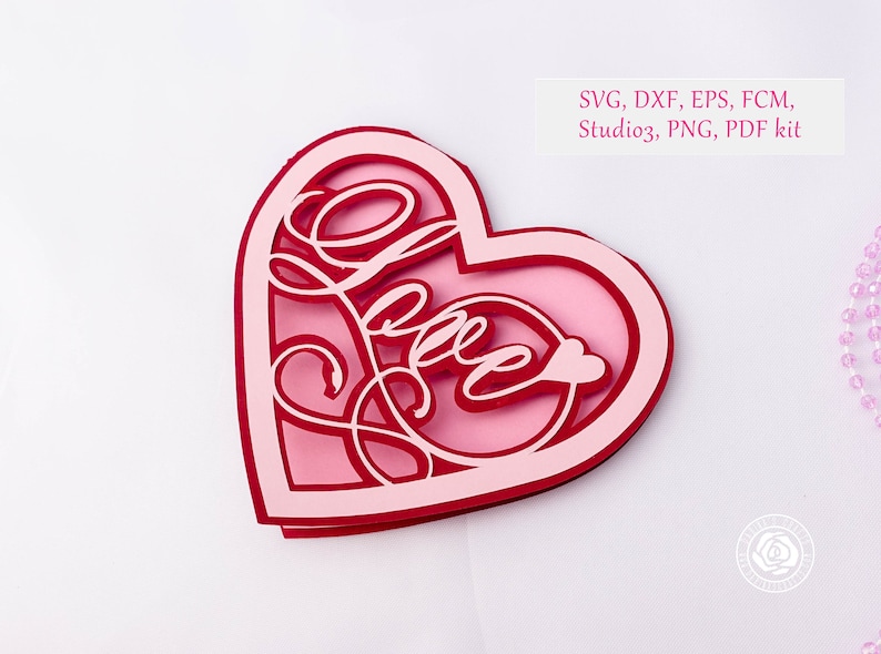 Download Love Heart Card SVG kit Lace Wedding Invitation SVG bundle ...