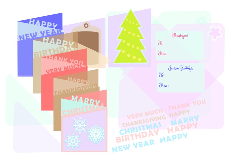 Download 5 Z fold cards SVG Bundle SVG Card kit for Christmas New ...
