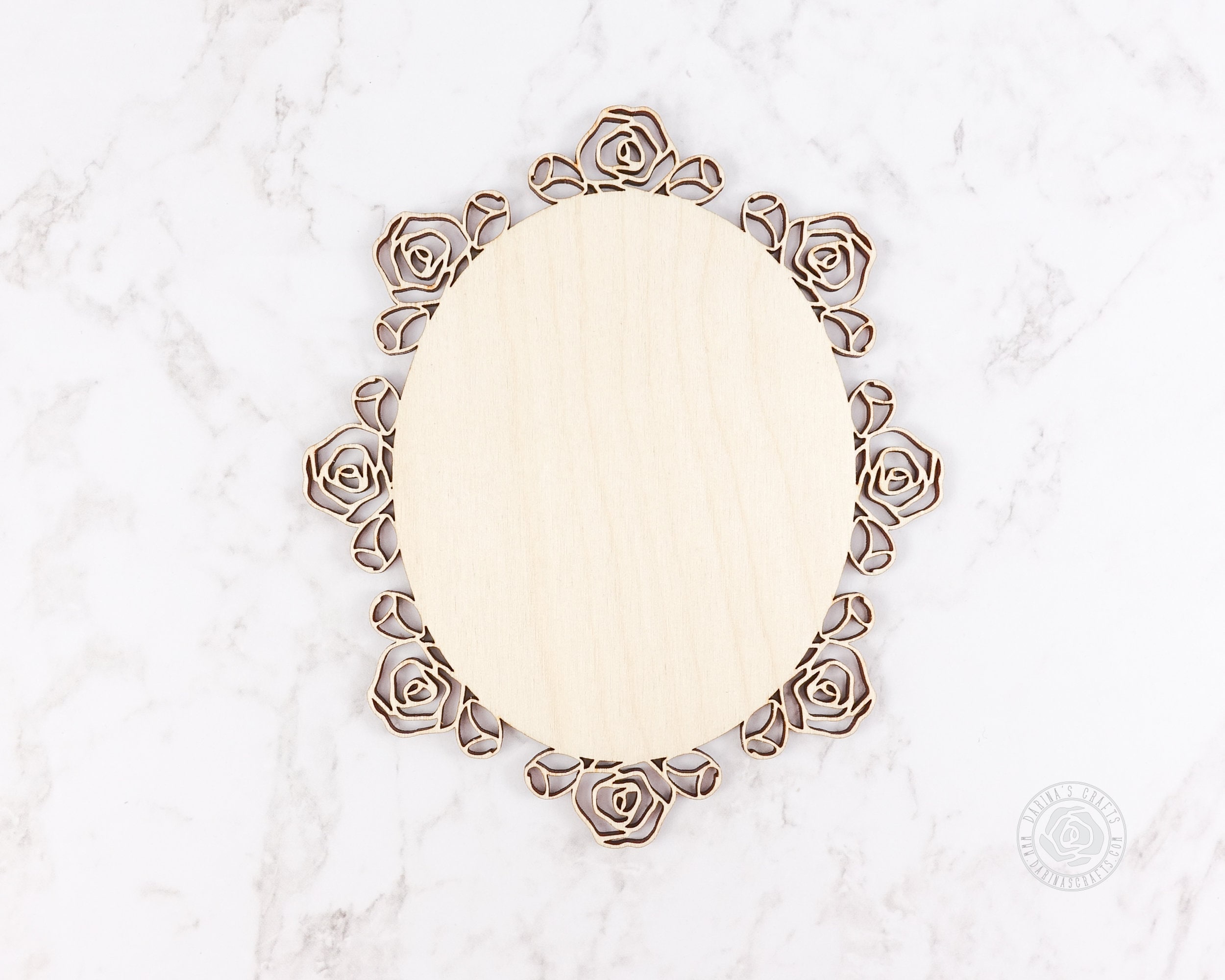 Wooden Roses Frame Floral Wood Frame Vintage Roses Wood Cut Out Oval Frame - Etsy