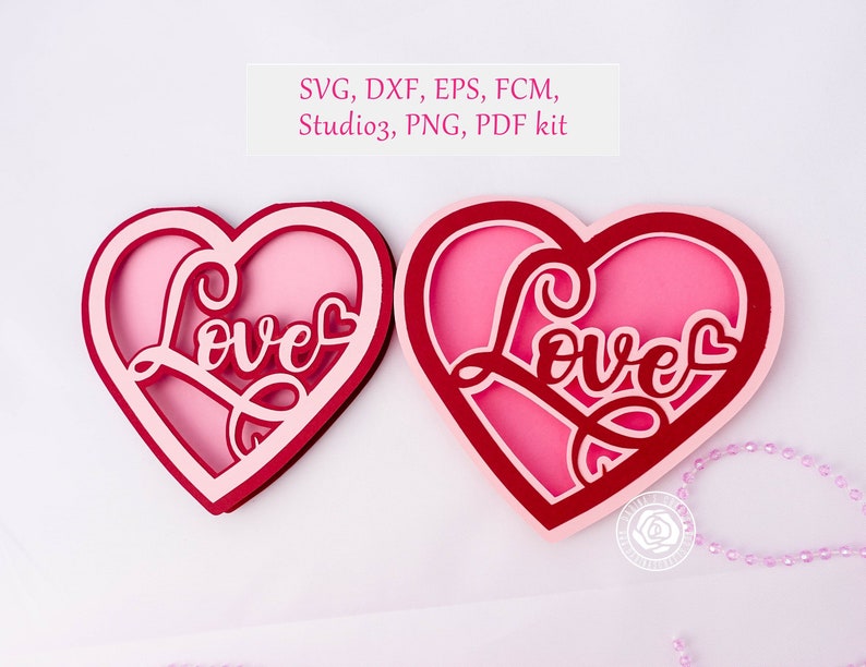 Download Love Heart Card Svg Kit Lace Wedding Invitation Svg Bundle Etsy