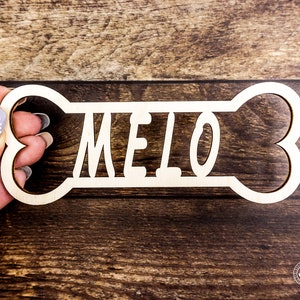 Personalized Dog Name Sign, Wood Dog Name Plate, Dog Name Plaque, Custom Dog Bone shape sign
