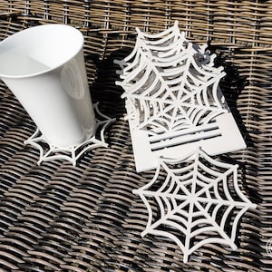 Spiderweb Coaster Set, Decorative Halloween Coasters