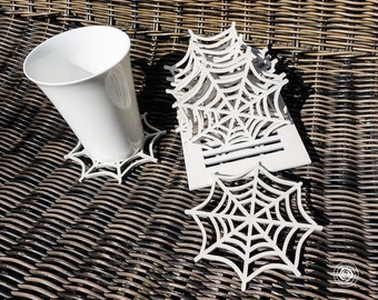 Spiderweb Coaster Set, Decorative Halloween Coasters