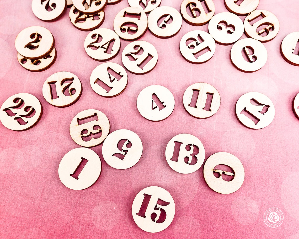 Wood Advent Calendar Numbers Wooden Advent Number Tags Etsy
