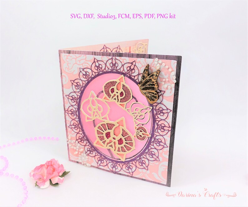 Download Orchid Card SVG Bundle Floral Card SVG kit for electronic ...