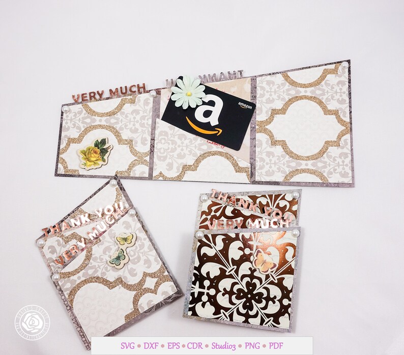 Download Thank You Z fold Card SVG bundle Thank You Boxed Card SVG ...