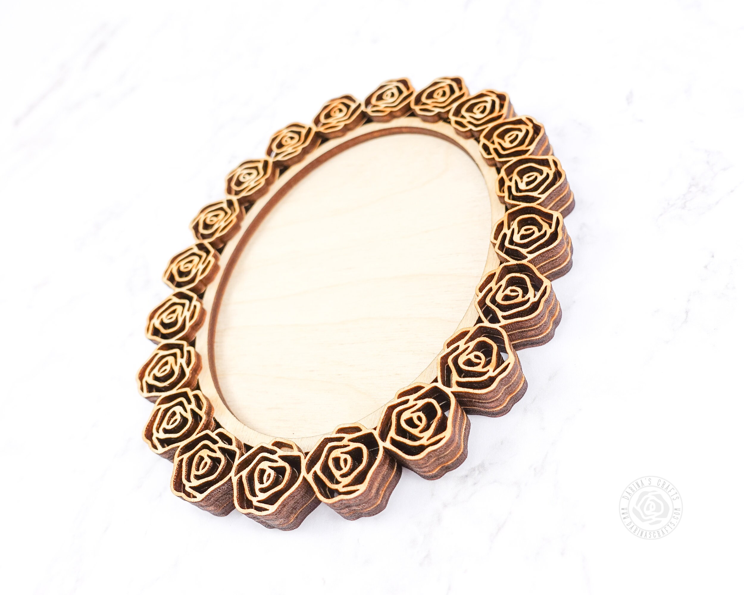 Wooden Roses Frame 3 Floral Wood Frames, Vintage Roses Wood Cut Outs, Oval Frame Set of 3 ...