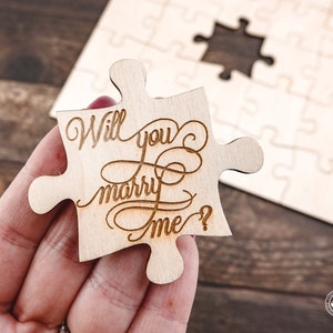 Proposal Wooden Jigsaw Puzzle, Engagement Wood Puzzle for adults,  Will You Marry Me Puzzle