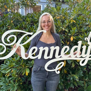 Custom Wood Word Sign, Personalized wood word cutout, Wooden Name, Cursive Word, Nursery wall decor