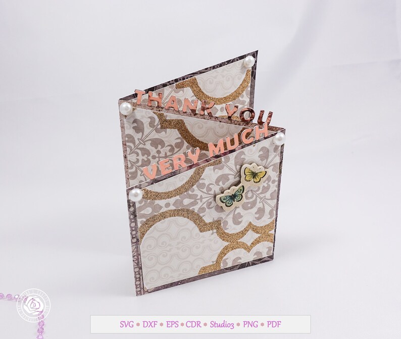 Download Thank You Z fold Card SVG bundle Thank You Boxed Card SVG ...