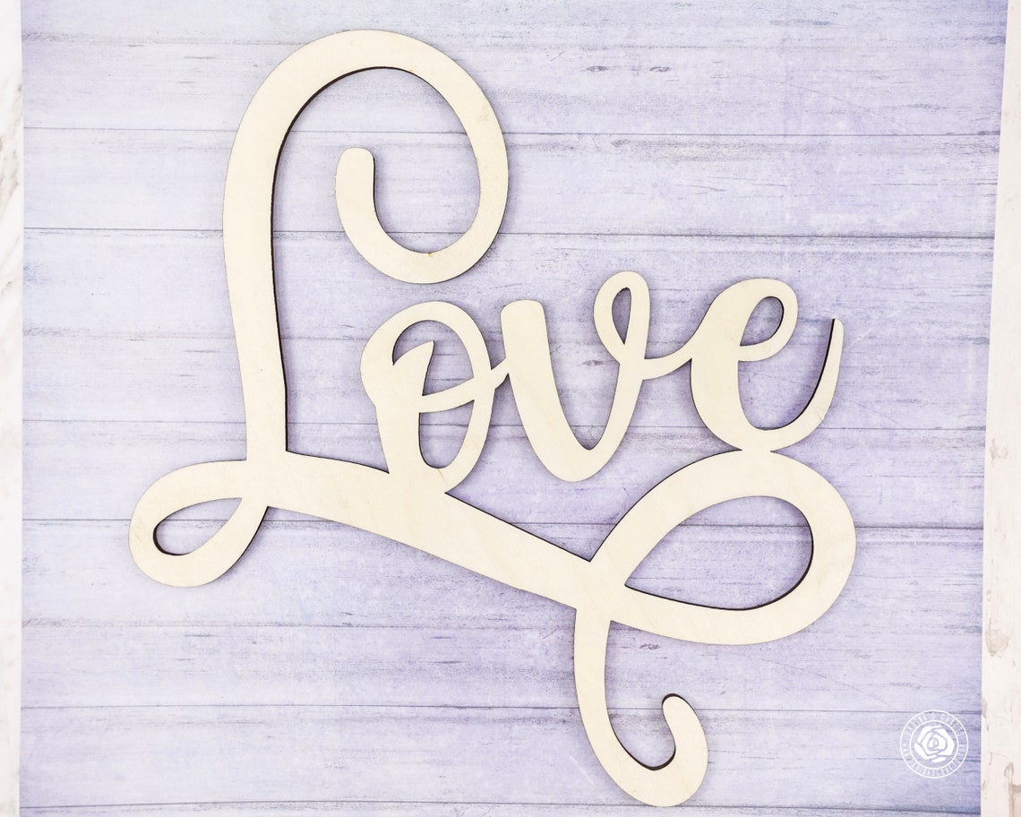 Wood Love Sign Love wood word cutout Love wedding decor Etsy