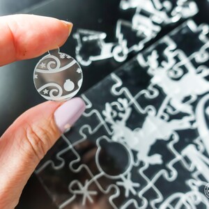Personalized Christmas Jigsaw Puzzle, Whimsical Clear Acrylic Puzzle for Adults, impossible clear jigsaw puzzle