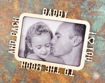 Wood Frame Daddy I Love You, Personalized unfinished wood cutout, rectangular frame for crafting