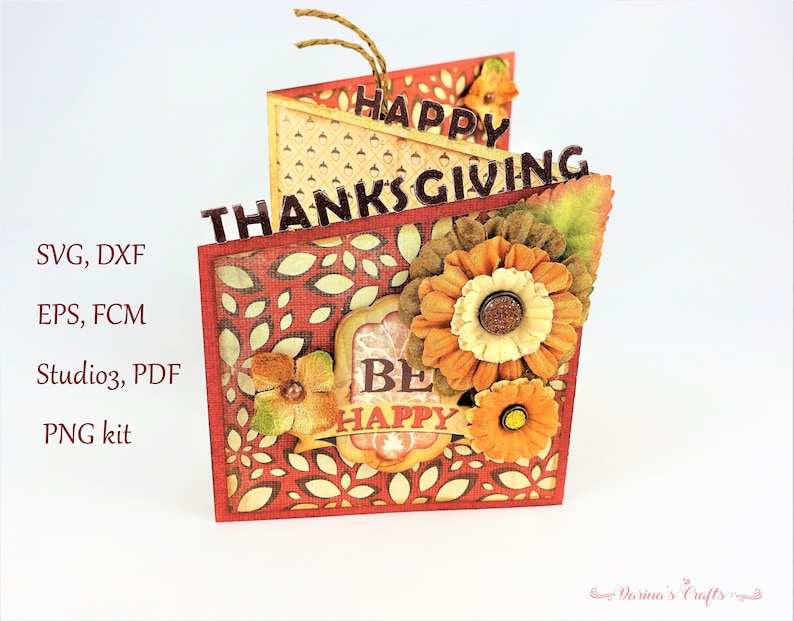 Thanksgiving Card SVG bundle Z fold card SVG Thanksgiving svg | Etsy