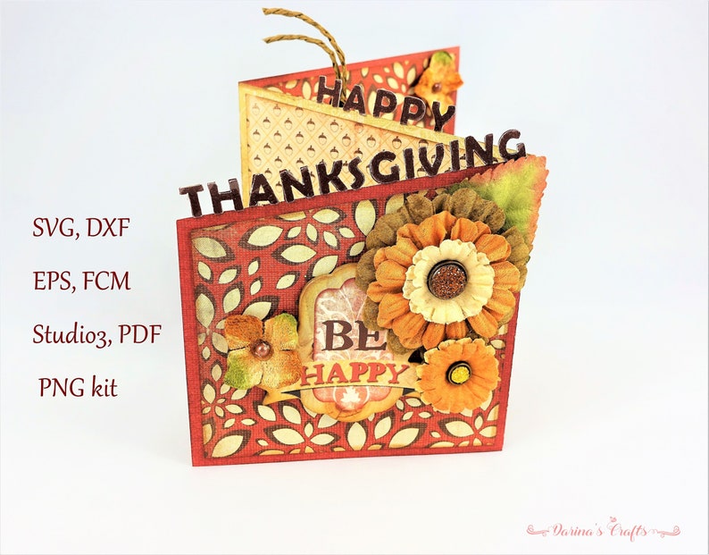 Download Thanksgiving Card SVG bundle Z fold card SVG Thanksgiving svg | Etsy