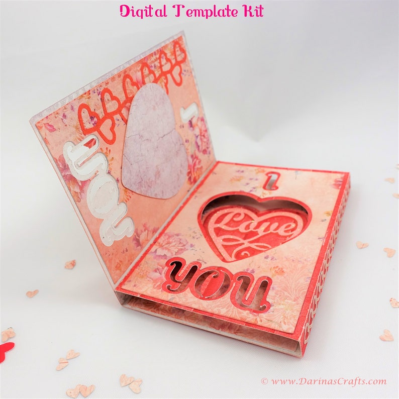 Download I Love You Pop Up Card SVG kit 3D Valentines Day Card SVG ...