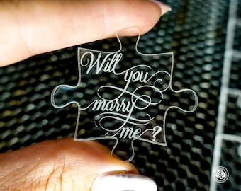 Proposal Clear Jigsaw Puzzle, Engagement Acrylic Puzzle for adults, Personalized Impossible puzzle