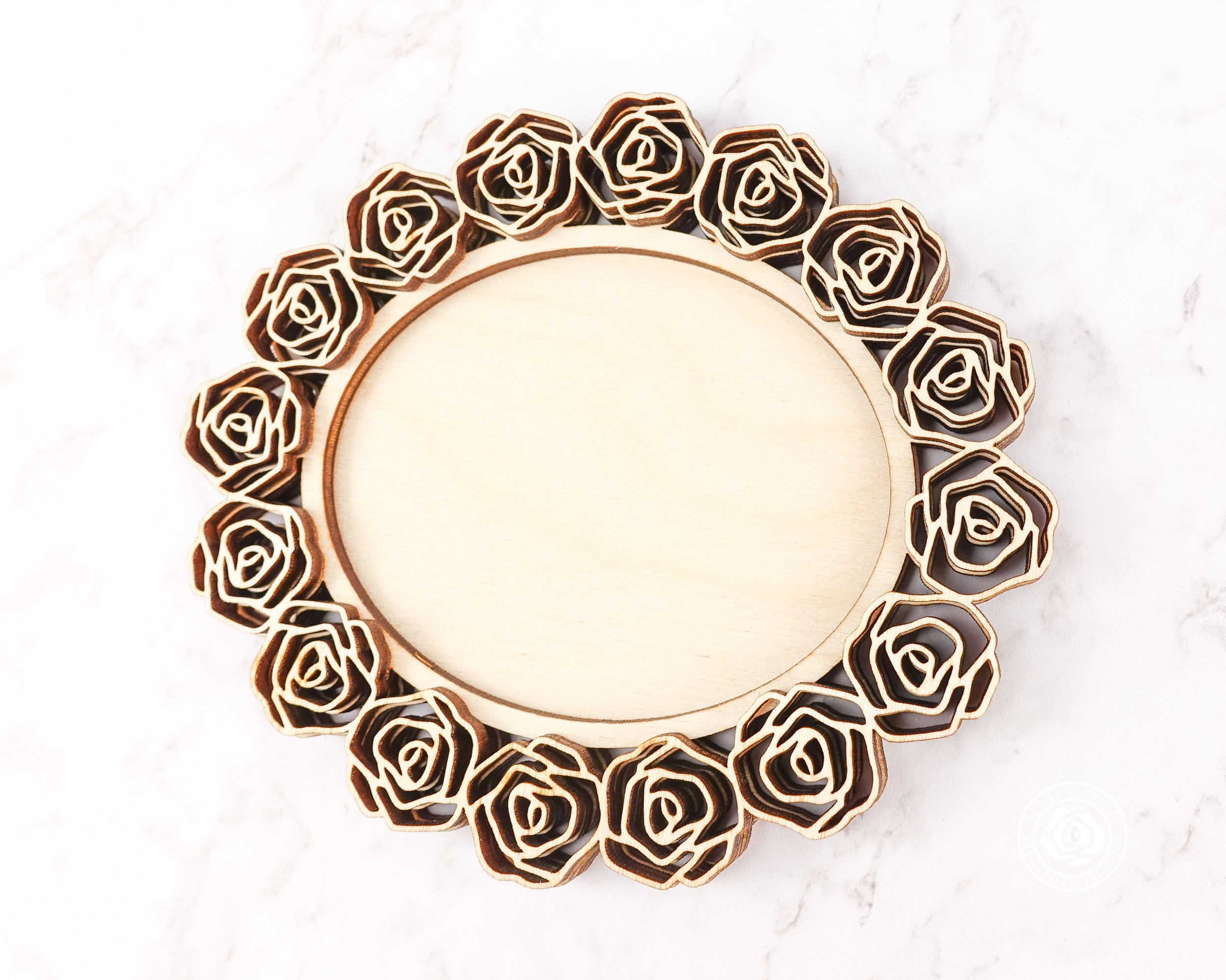 Wooden Roses Frame 3 Floral Wood Frames, Vintage Roses Wood Cut Outs, Oval Frame Set of 3 ...