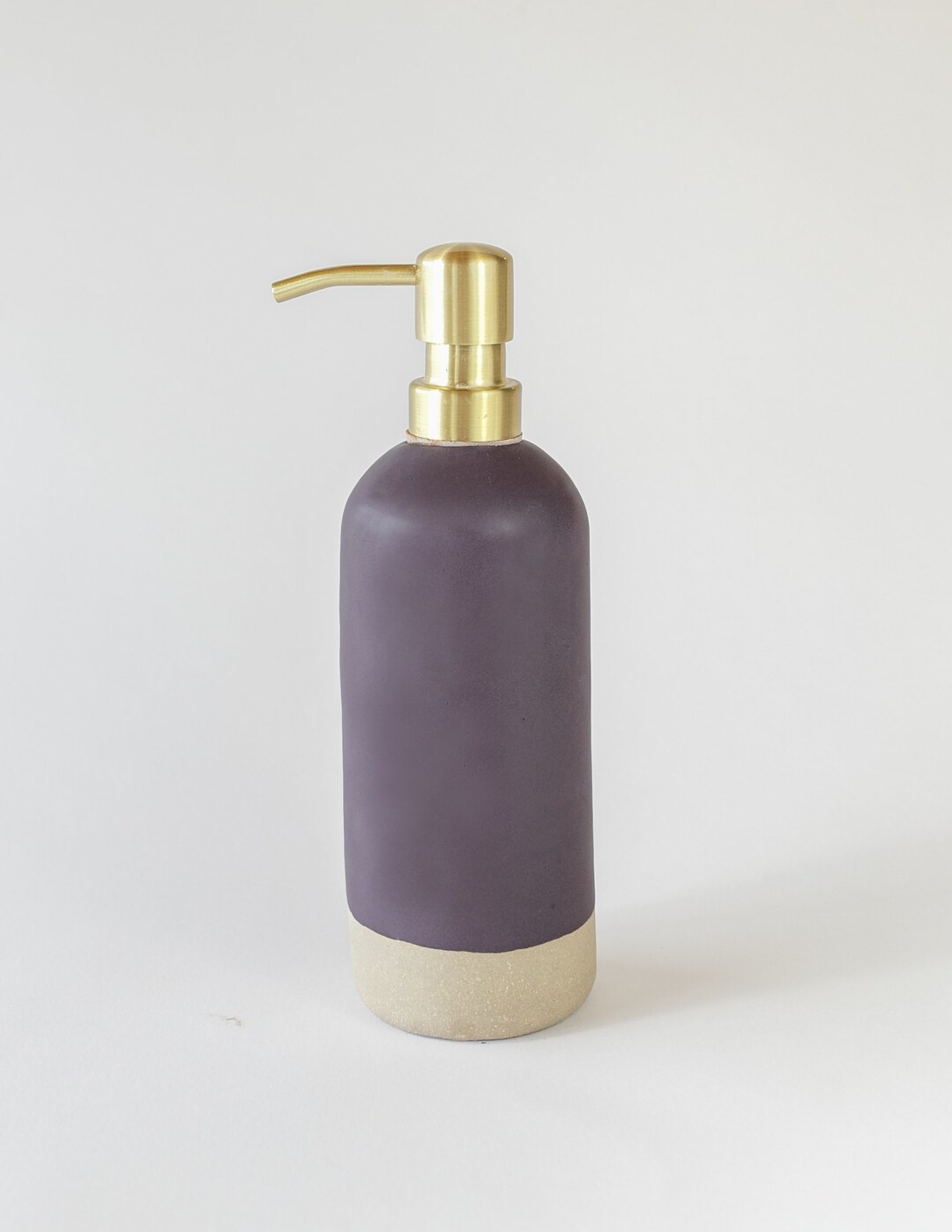 Handmade Ceramic Purple Soap Dispenser, Purple Soap Dispenser, Clay Soap Dispenser, Liquid Soap