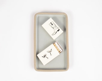 Handcrafted Stoneware Jewelry Tray, Minimalist Ceramic Catch-All
